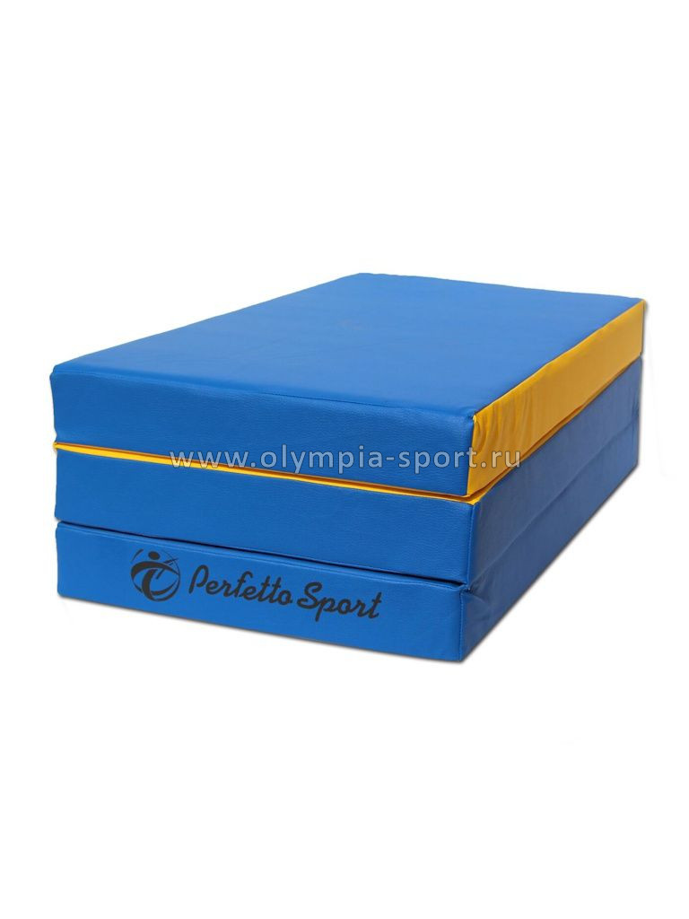 Мат №4 (100х150х10) складной PERFETTO SPORT сине/желтый