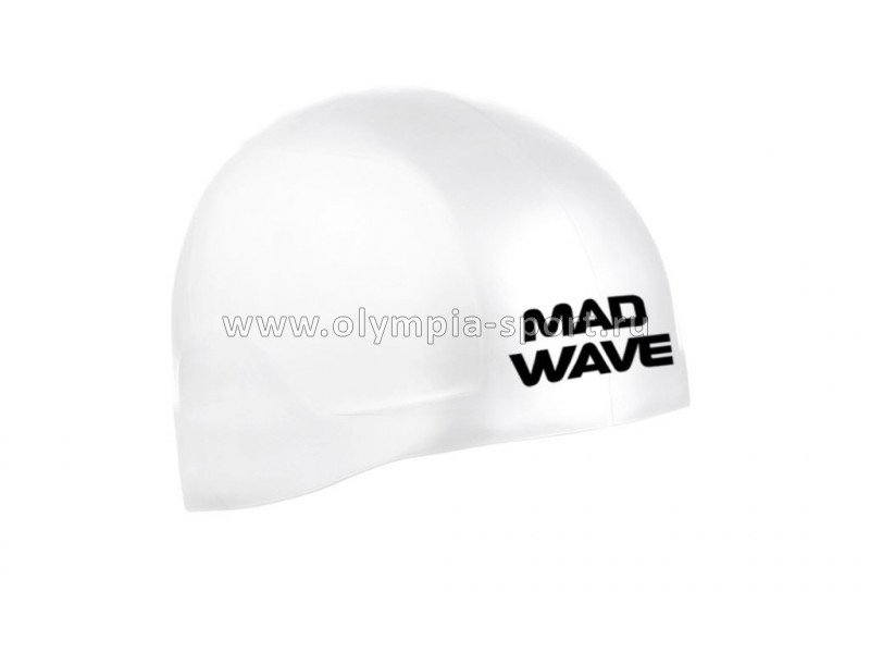 Шапочка для плавания Mad Wave R-CAP FINA Approved, силиконовая L белый