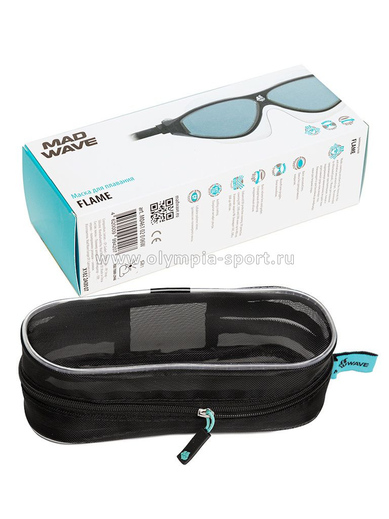 Маска для плавания Mad Wave Flame Mask, Black/Green