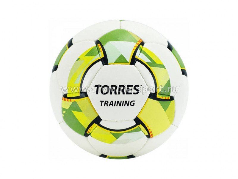 Мяч футб. "TORRES Training", р.4, 32 панели. PU, 4 под.слоя, ручная сшивка, бело-зел-сер