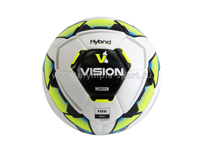 Мяч футб. "VISION Mission" р.4, FIFA Basic, PU, гибрид., бел-мультиколор