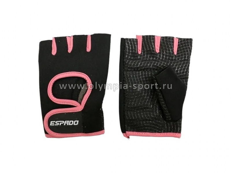 Перчатки для фитнеса Espado ESD001 цв.черно-розовый