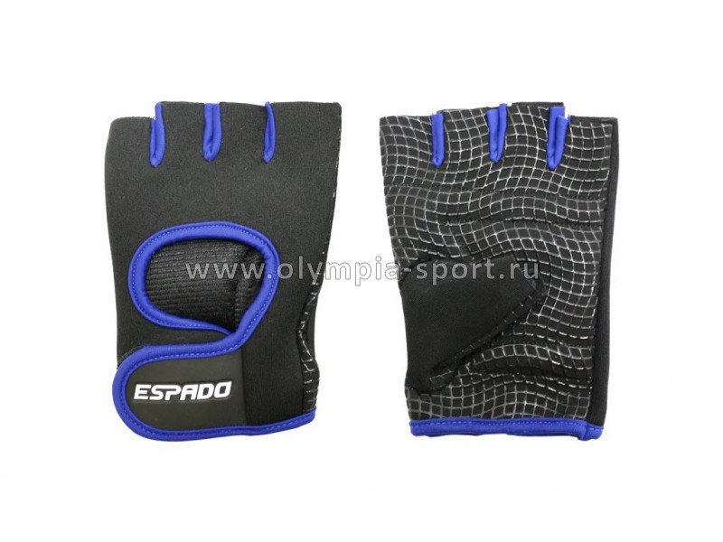 Перчатки для фитнеса Espado ESD001 цв.черно-синий