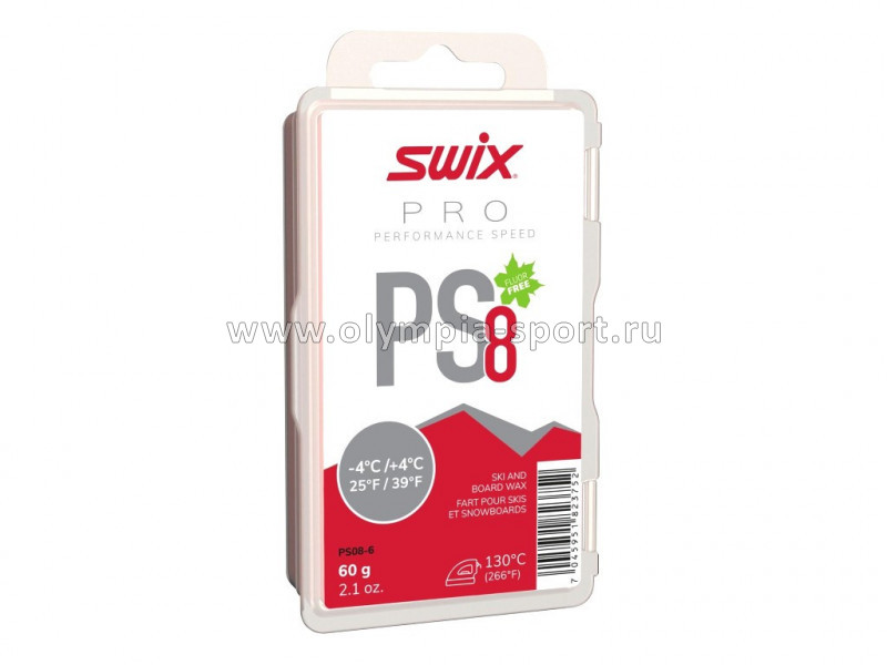 Парафин Swix PS8 Red -4С/+4С 60г