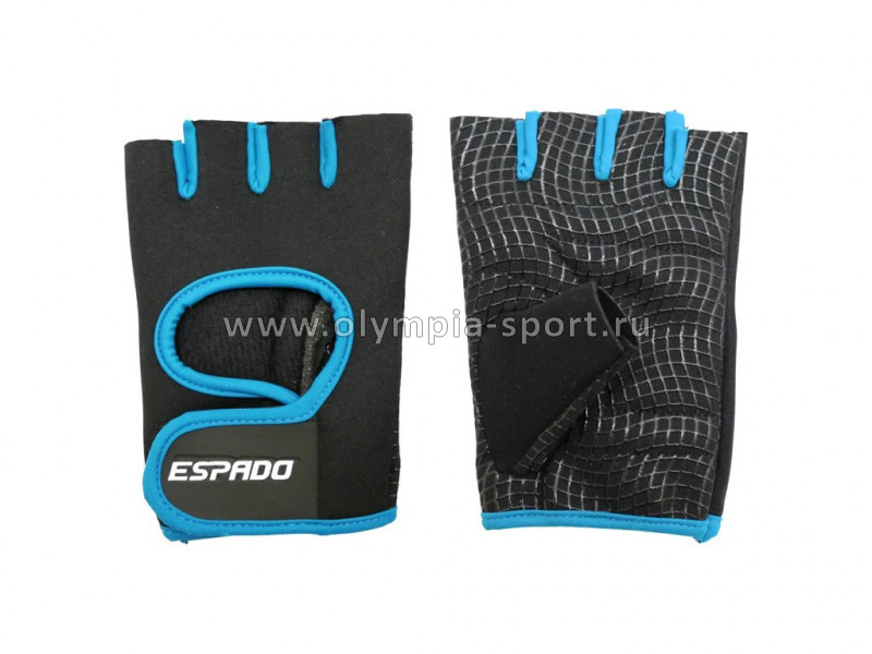 Перчатки для фитнеса Espado ESD001 цв.черно-голубой