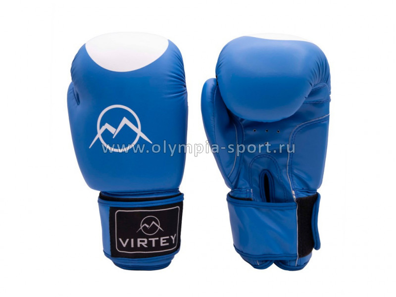 Перчатки бокс. Virtey BG05 PU цв.синий/белый