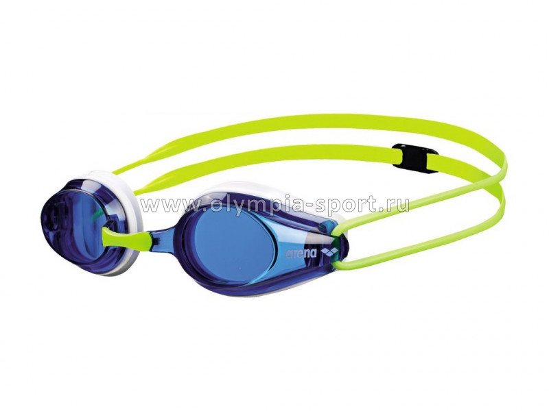 Очки для плавания Arena Tracks Jr, FINA синие линзы, нерег. перенос., бел. оправа