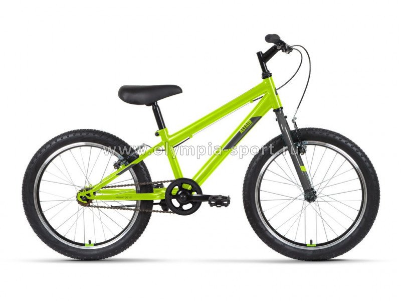 Велосипед Altair MTB HT 20 1.0 (20" 1ск рост 10.5") ярко-зеленый/серый