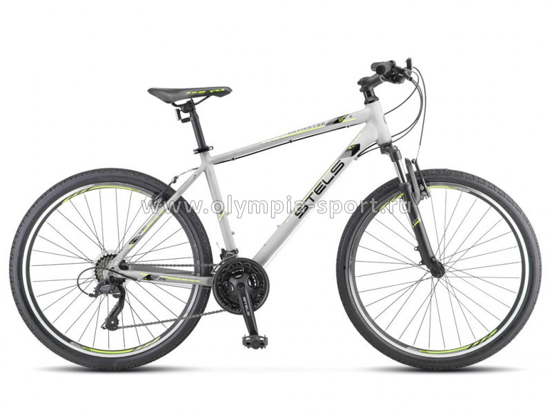 Велосипед Stels Navigator-590 V (26" 21ск рост 16) серый/салатовый)