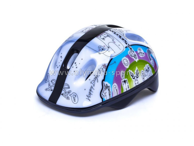 Шлем защитный подростковый ATEMI, аквапринт Зверушки, размер M (52-54 см) (6-12 лет)