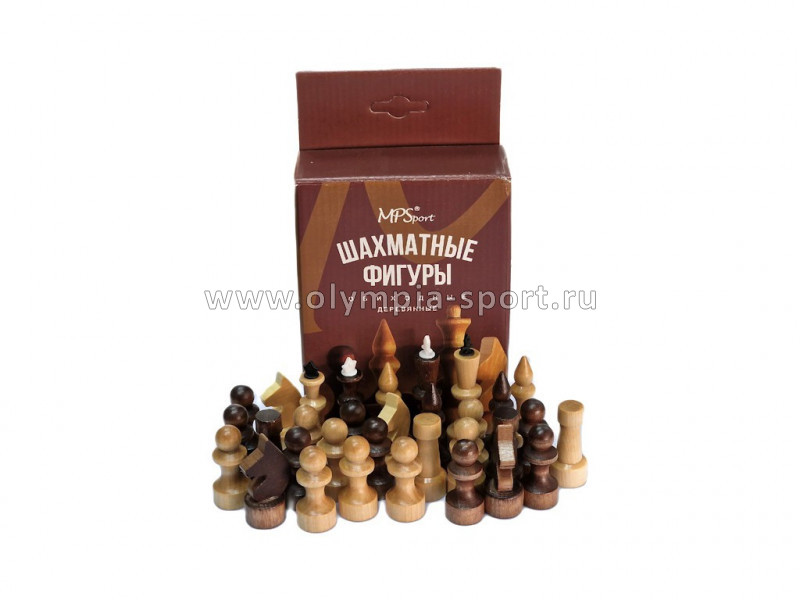 Фигуры шахматные обиходные, дерево, лак в коробке 02-15К
