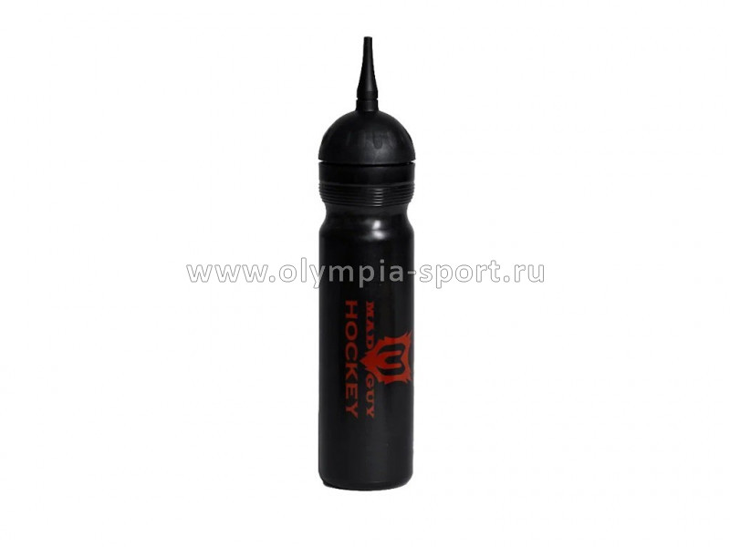 Бутылка для воды Mad Guy 1000ml с трубочкой (цв.черный)