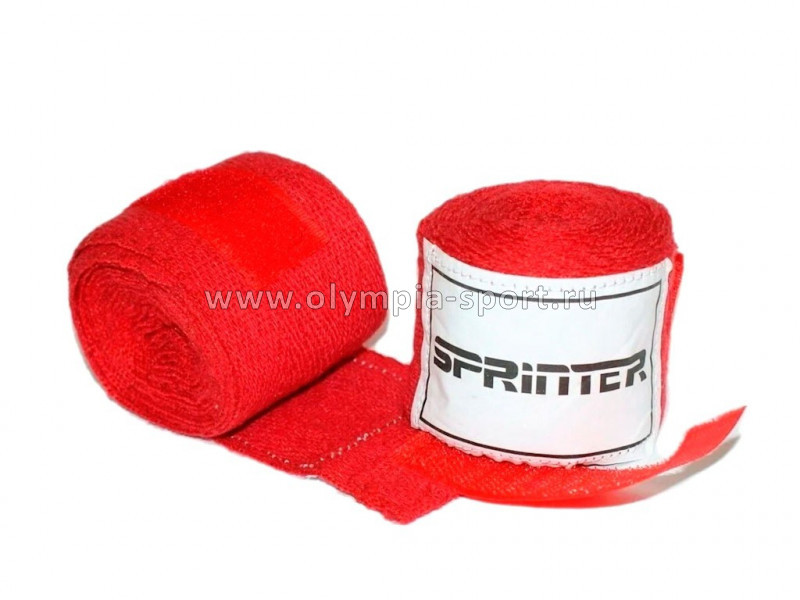 Бинты боксерские Sprinter хлопок-нейлон цв.красный дл.3,5м