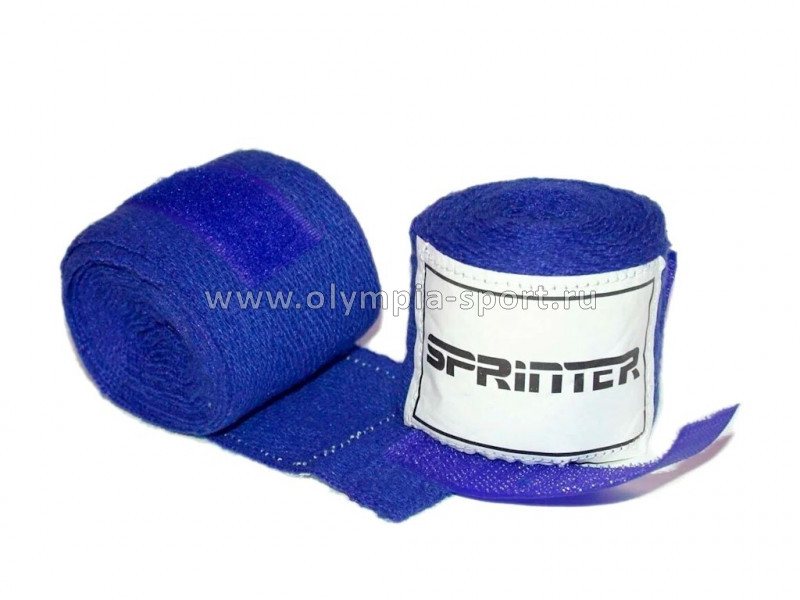 Бинты боксерские Sprinter хлопок-нейлон цв.синий дл.3,5м