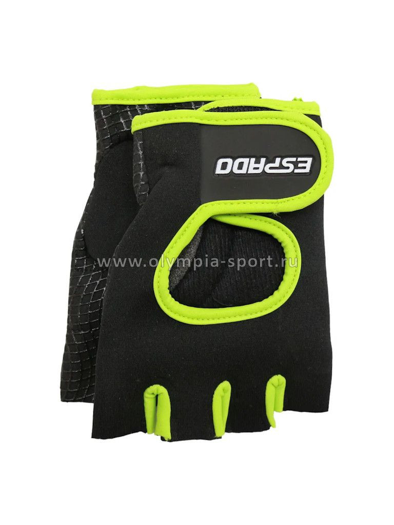 Перчатки для фитнеса Espado ESD001 цв.черно-зеленый