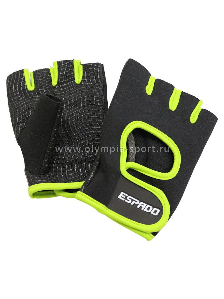 Перчатки для фитнеса Espado ESD001 цв.черно-зеленый