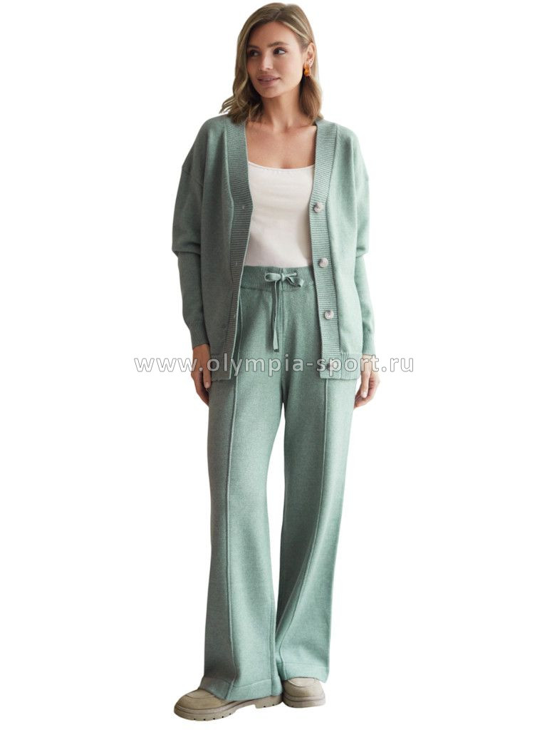 Кардиган женский D31.147 светло-оливковый меланж