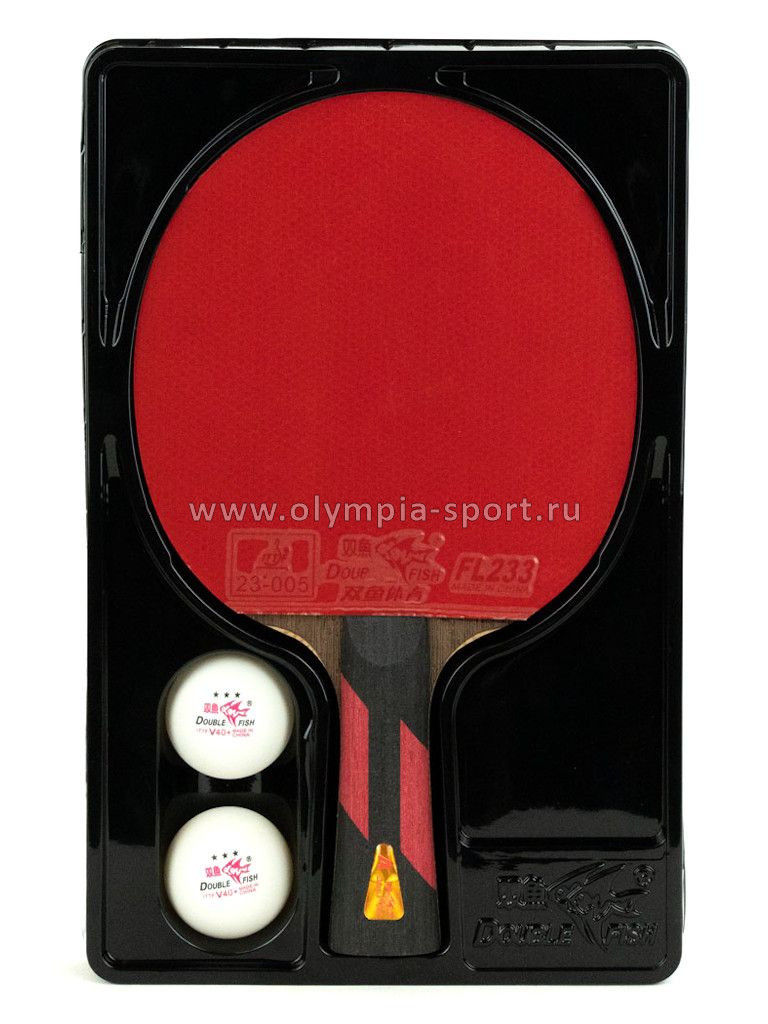 Ракетка для н/тенниса Double Fish 7A+C, профессиональная, ITTF Approved, + 2 мяча