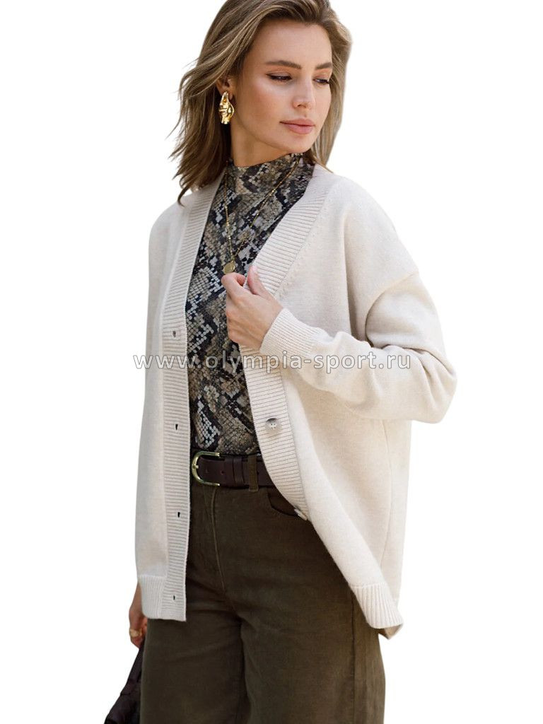 Кардиган женский D31.147 овсяный меланж