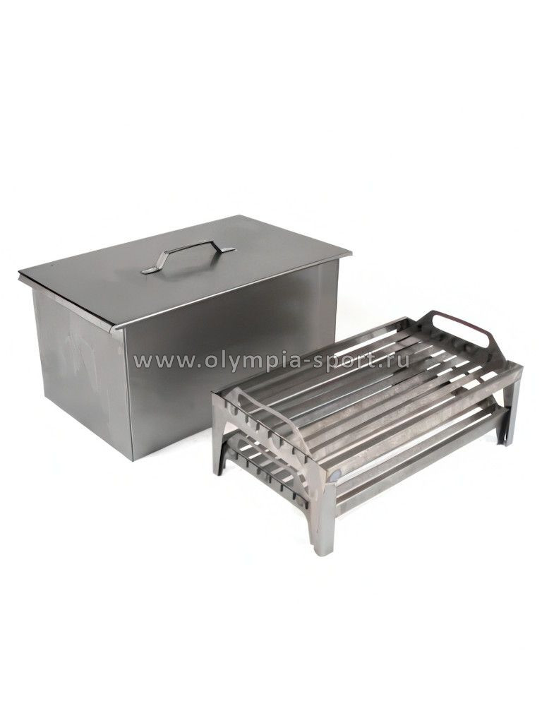 Коптильня двухярусная Следопыт 498*304*260 с поддономдля сб. жира, 1мм