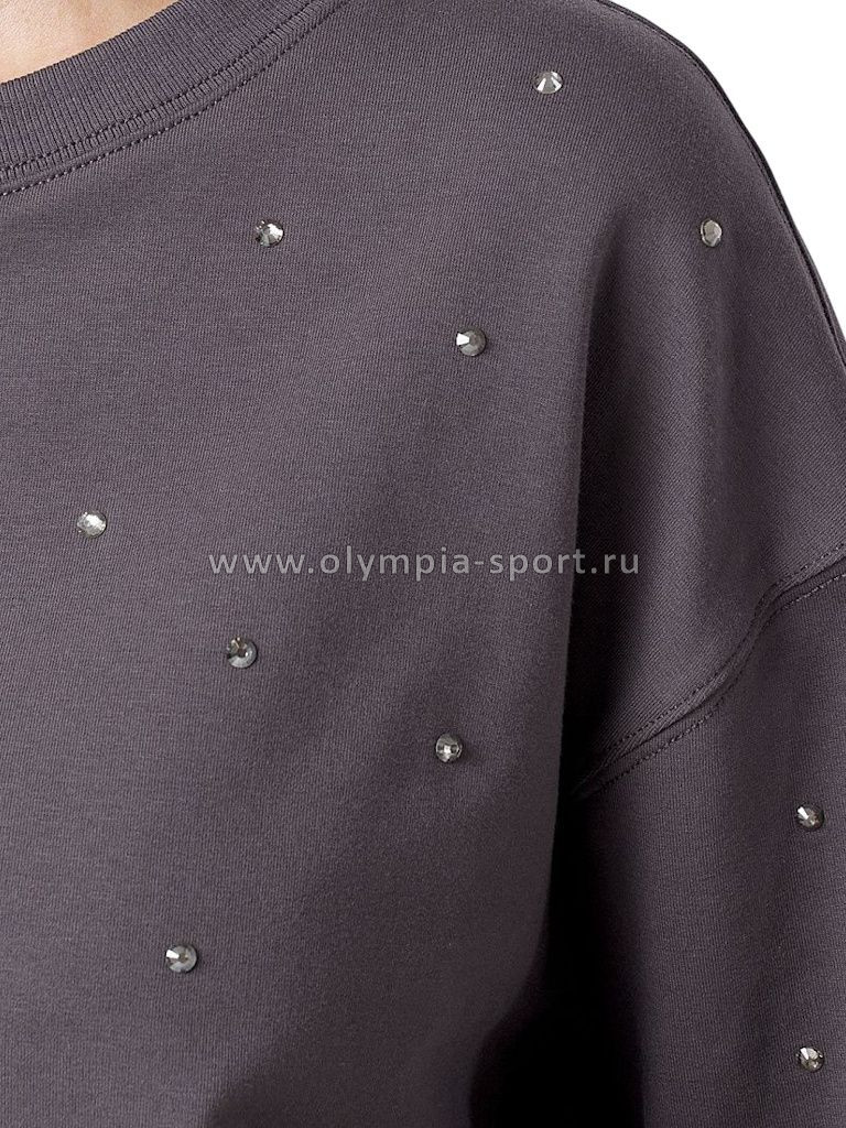 Джемпер женский Vilatte D49.072 т.серый_стразы