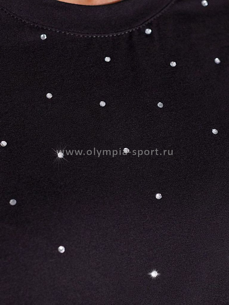 Футболка женская Vilatte D49.124 черный_стразы