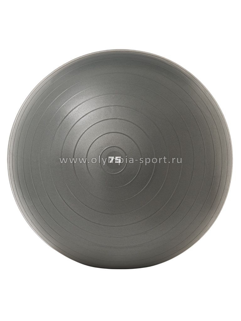Мяч гимнастический TORRES 75см, эласт.ПВХ, с защит. от взрыва, с насосом, серый