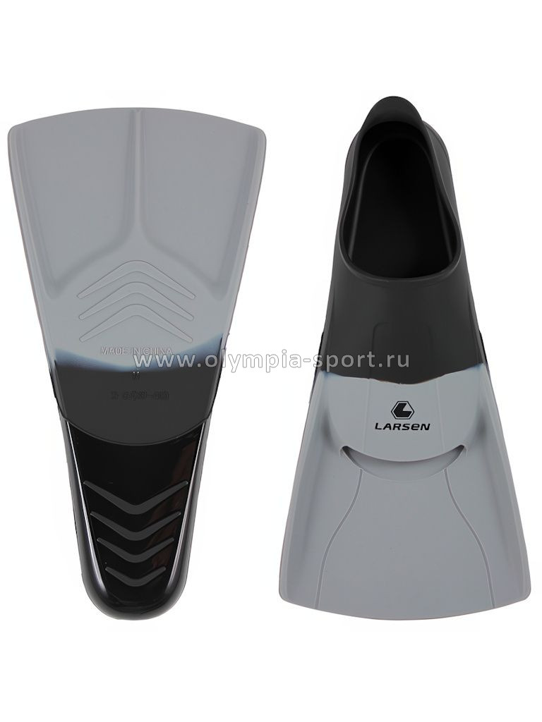 Ласты укороченные силиконовые Larsen 6985 серый/черный