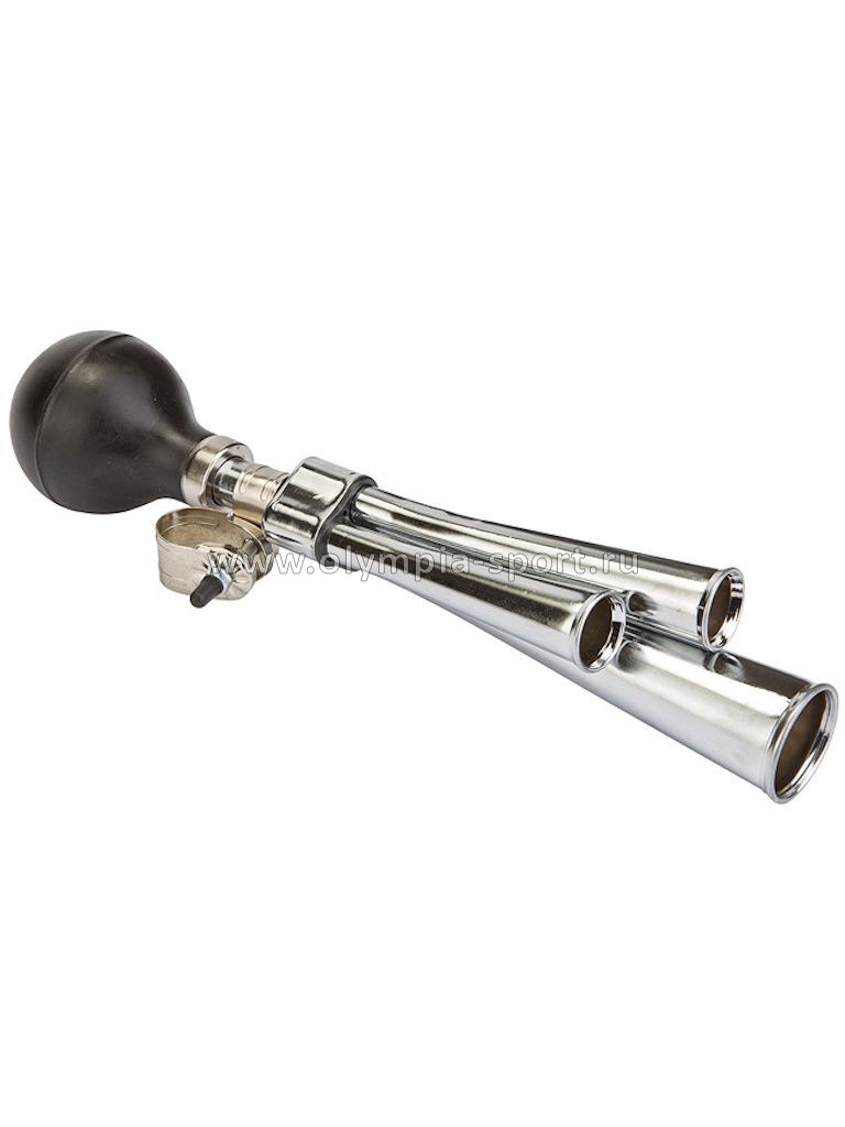 Клаксон резина/сталь 87B-04 (3 рожка) черный/хром