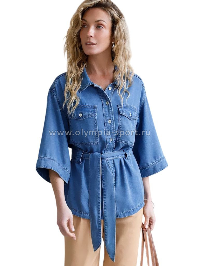 Блузка женская Vilatte D59.020 светло-синий